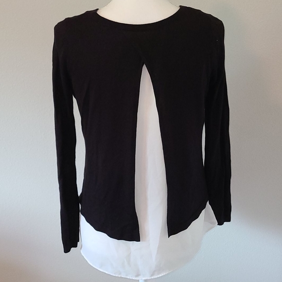 H&M black white split back sweater - Picture 3 of 9
